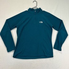 The North Face Womens Medium Teal 1/4 Zip Fleece Pullover Glacier Polyester