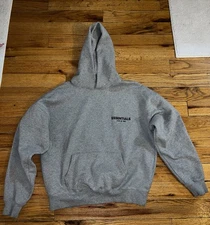 EUC Fear Of God Essentials Dark Oatmeal Baisc Hoodie, Med