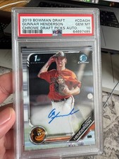 2019 Bowman Chrome Draft Picks Gunnar Henderson 1st Rookie RC Auto PSA 10