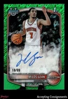 2025-26 Bowman Chrome Green Shimmer Refractors Milos Uzan 1st ROOKIE AUTO 18/99