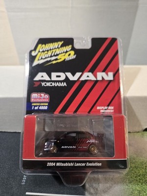  2004 MITSUBISHI LANCER EVO MIJO ADVAN YOKOHAMA JOHNNY LIGHTNING DIECAST 2019 