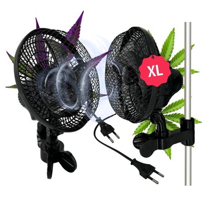 2 Stück Oszillierender Grow Clip Ventilator oszilierend für Growbox Belüftung