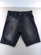 Vtg Dtek Jean Shorts Men 38 Black Baggy Loose Hip Hop Wide Leg Skater Y2k W38.5"