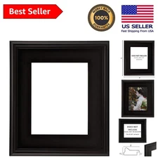 Museum Quality Black Frame 8x10 with Open Back - Ideal for Artwork and Canvas