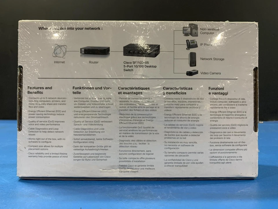 Cisco 5-Port 10/100 Desktop Switch SF110D-05 - Image 3 of 4