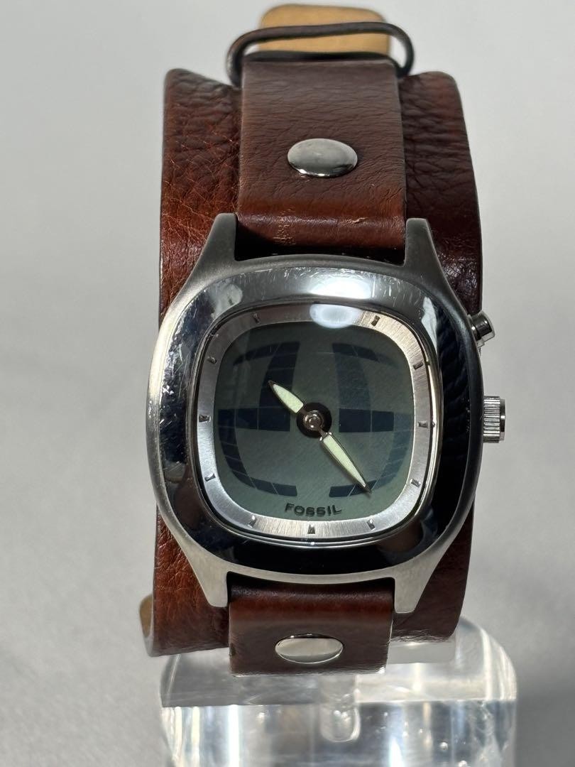 FOSSIL BIG TIC JR-8163 クォーツ腕時計Y2K A2021 Fossil JR8163 & Jr8260 Watch Band Jr-8163 Brown Leather 16