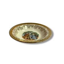 Vintage Taylor Smith Taylor TS&T Victorian Couple Fruit Bowl 5.25" 22K Gold Trim