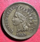 1859 US Indian Head Cent! Copper Nickel Variety! 1st Year Issue! VF Details!