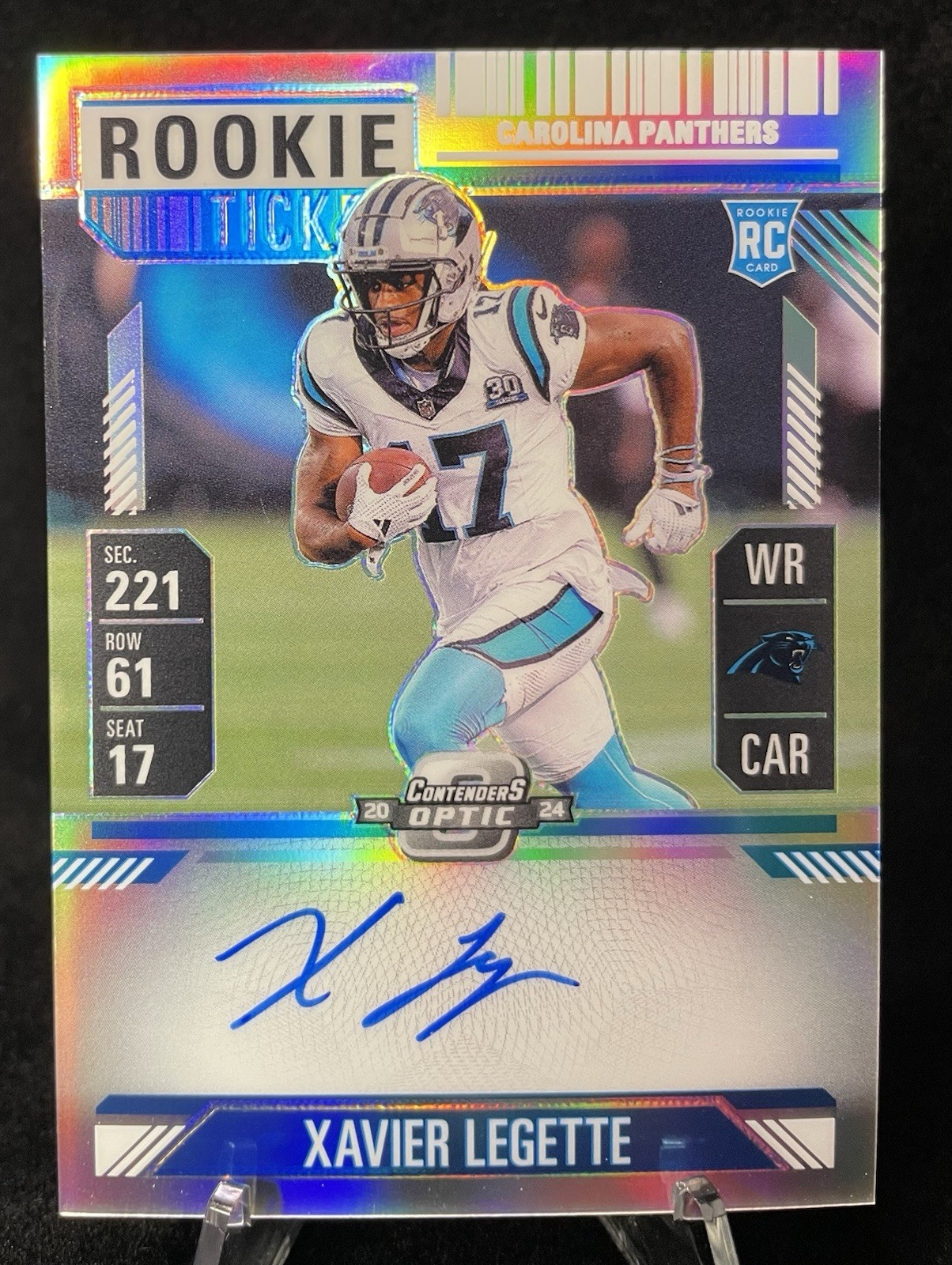 2024 Panini Contenders Optic Rookie Ticket Xavier Legette AUTO (RC) Panthers