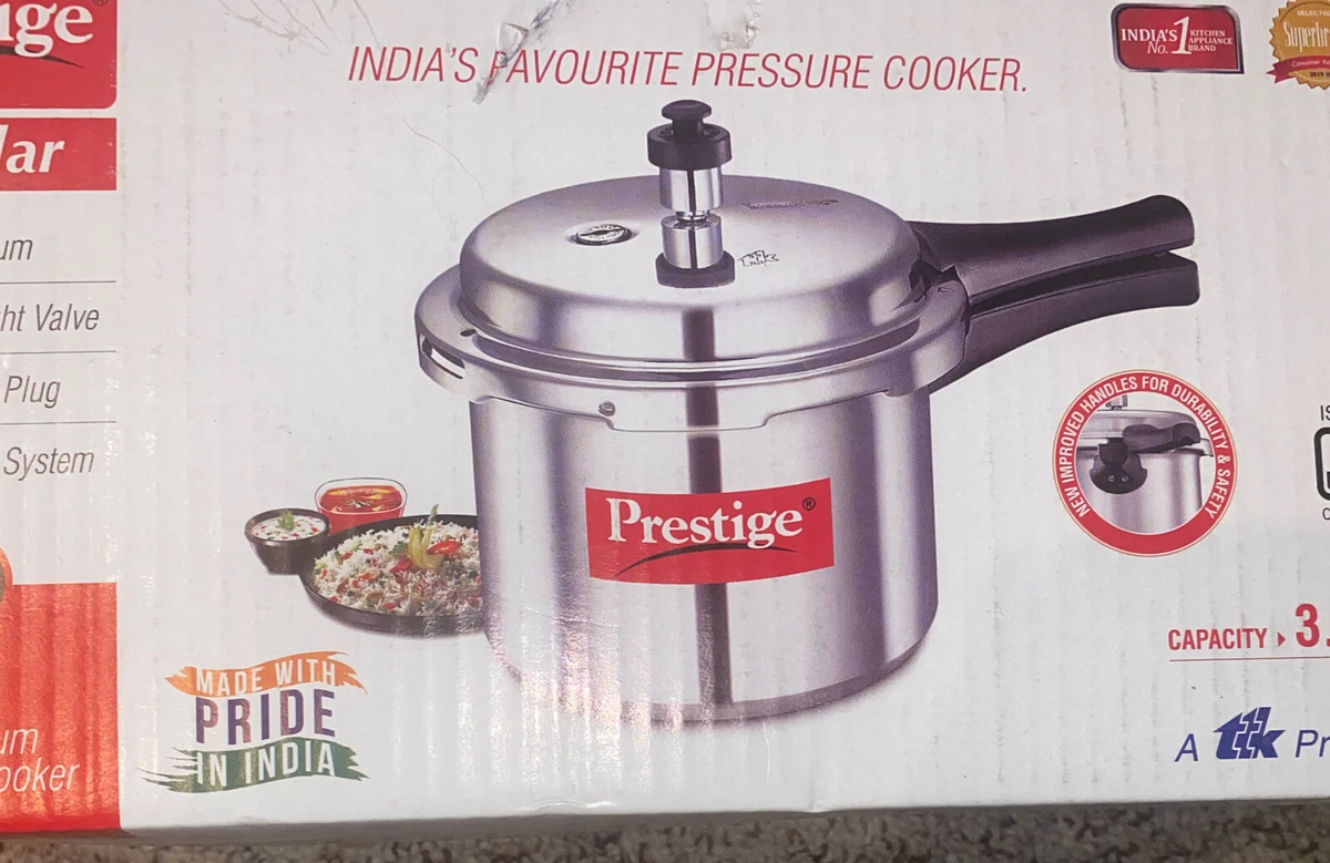 New Prestige Popular Aluminium Pressure Cooker, 3 Litres, Silver