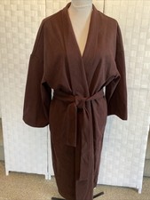 Prologue Women's Size Large Deep Purple Belted Robe Wrap Long Overcoat