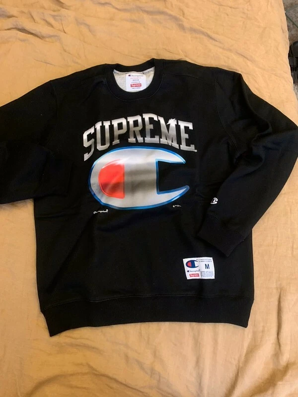 Supreme Champion Chrome Crewneck Black Size M