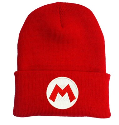 Halloween costume M embroidered red beanie hat