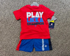 Champion Boy "Play like a champion" 3 pc set - 2 tee 1 short Sz 2T NEW with Tag