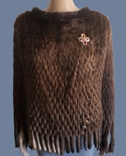 Jean Crisan Real Genuine Beaver Fur Poncho