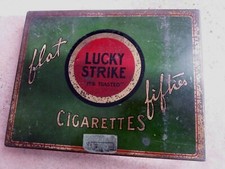 Porta sigarette scatola Lucky Strike Cigarettes - vintage originale in alluminio