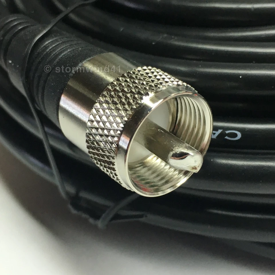 NEW 50 ft RG8X coaxial antenna 50 ohm cable UHF male PL259 plugs *Ships from USA - Image 2 of 2