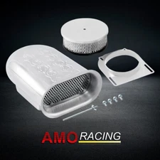 Hilborn Flamed Hood Scoop Air Cleaner Fits Single 4 BBL Carb with 5 1/8" Neck