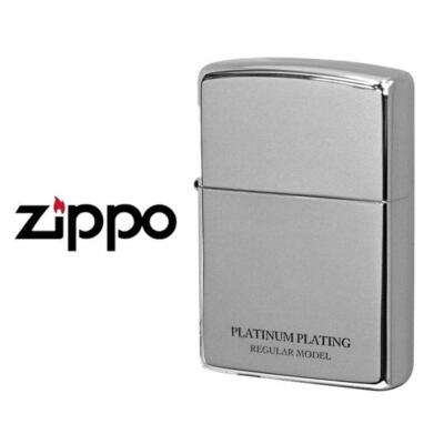 Zippo Regular Case Titanium Platinum Etching Brass Oil
