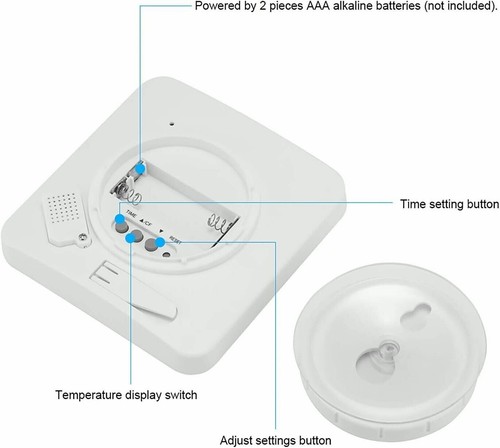 Waterproof Digital Bathroom Shower Clock Timer Alarm Temperature Meter Humidity - Picture 10 of 21