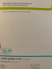 5 Pack DermaRite ComfortFoam Border Wound Dressings Large Sacral 9”x9” EXP 05/26