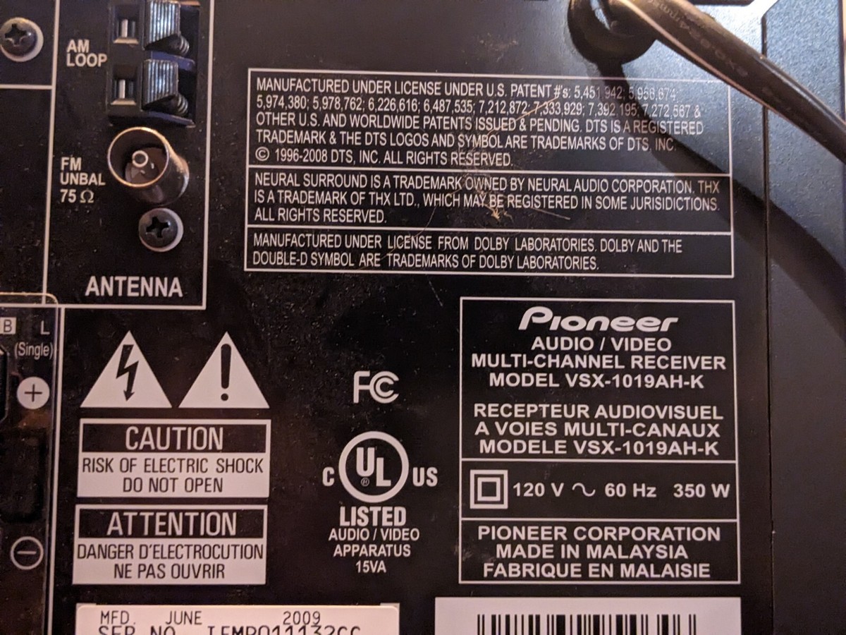 Pioneer VSX-1019AH-K 7-Channel A/V Receiver bundle. Includes