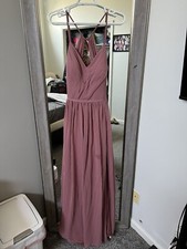 Bridesmaid Dress long Amethyst Chiffon Size 8-10
