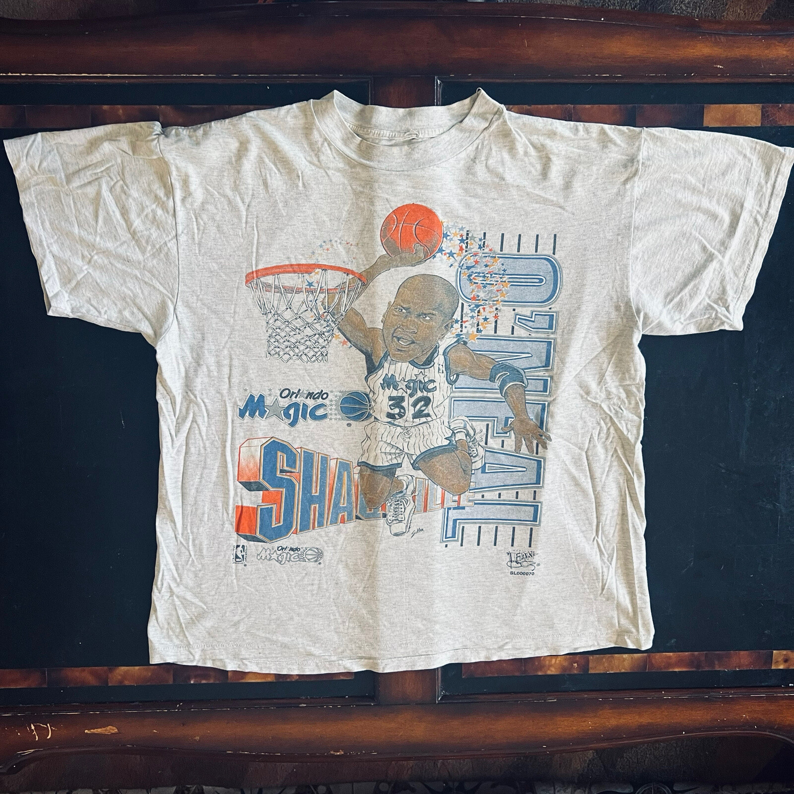 T-shirt Vintage Shaquille O'Neal Rookie Année 90 - Orlando Magic, Taille L, état Parfait