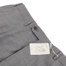 Pantalones de vestir Belvest nuevos con etiquetas plisados talla 48 32 EE. UU. gris claro liso 100 % lana