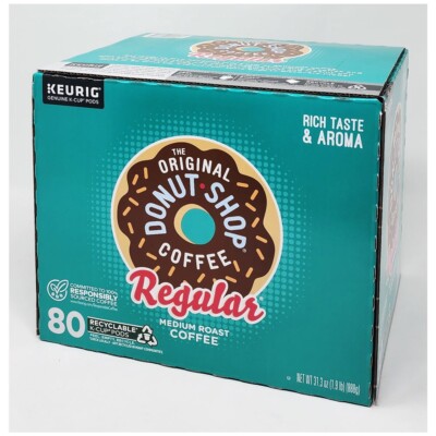 Original Donut Shop Coffee Regular Medium Roast 80 Pod Keurig K-Cup