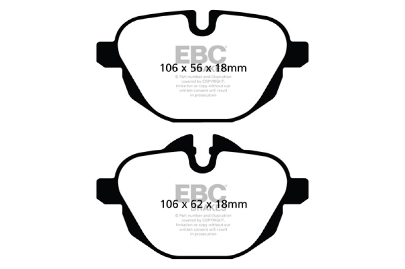 EBC for 14+ BMW i8 1.5 Turbo/Electric Yellowstuff Rear Brake Pads - ebcDP42047R
