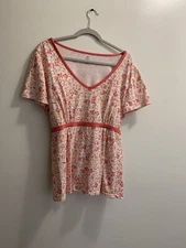 Women’s Plus 2xl Bobbi Brooks Short Sleeve Tie back Empire Waist Shirt. SKU A20