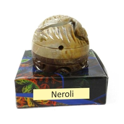 Stone Jar Solid Neroli Perfume in Large Hand Carved 8gm Free Shipping