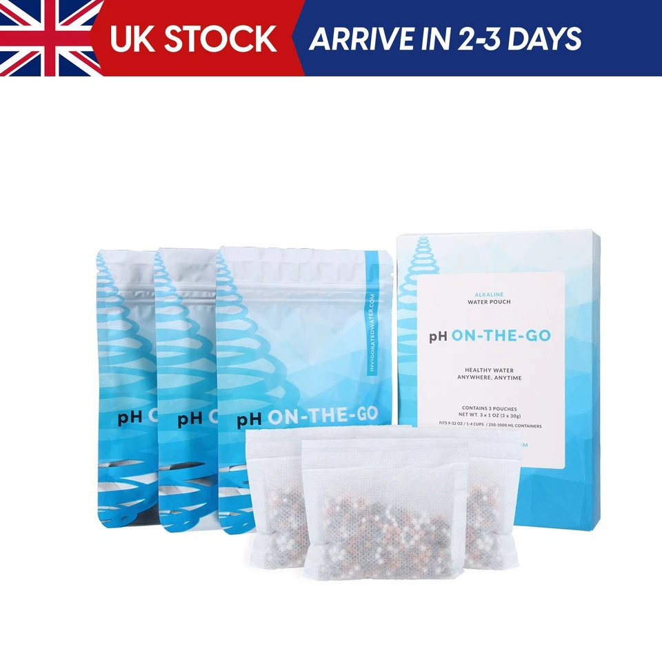 PH ON-The-GO Alkaline Water Filter Pouch- Portable Alkaline - 98 Litre - 3 pack