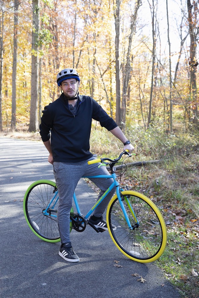 700C Men's Ridgeland Hybrid Bike, Blue/Green New