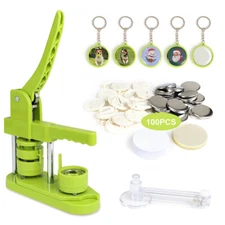 Button Maker Machine 1.45'' DIY Pin Badge Punch Press 100Set Parts Circle Cutter