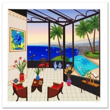 Interior With Mark Chagall by Fanch Ledan serigraph on paper, 16" x 16"