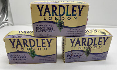 Yardley London Flowering English Lavender moisturizing Bar Soap 3 Bars 4.25oz b2