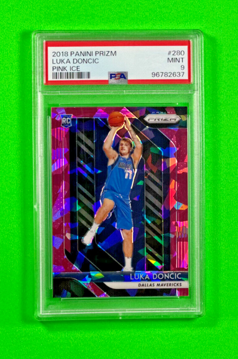 LUKA DONCIC 2018-19 PANINI PRIZM PINK ICE PRIZM ROOKIE #280 PSA 9 MINT Mavericks view 3