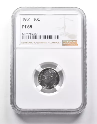 PF68 1951 Roosevelt Dime NGC *9993