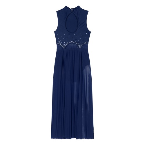 AU Womens Glittery Lyrical Dance Dress Sleeveless Split Leotard Tulle Dresses - Picture 23 of 96