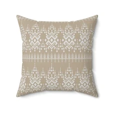 Boho Chic Ikat Square Pillow + Cover, Ethnic Home Decor, Throw Pillow