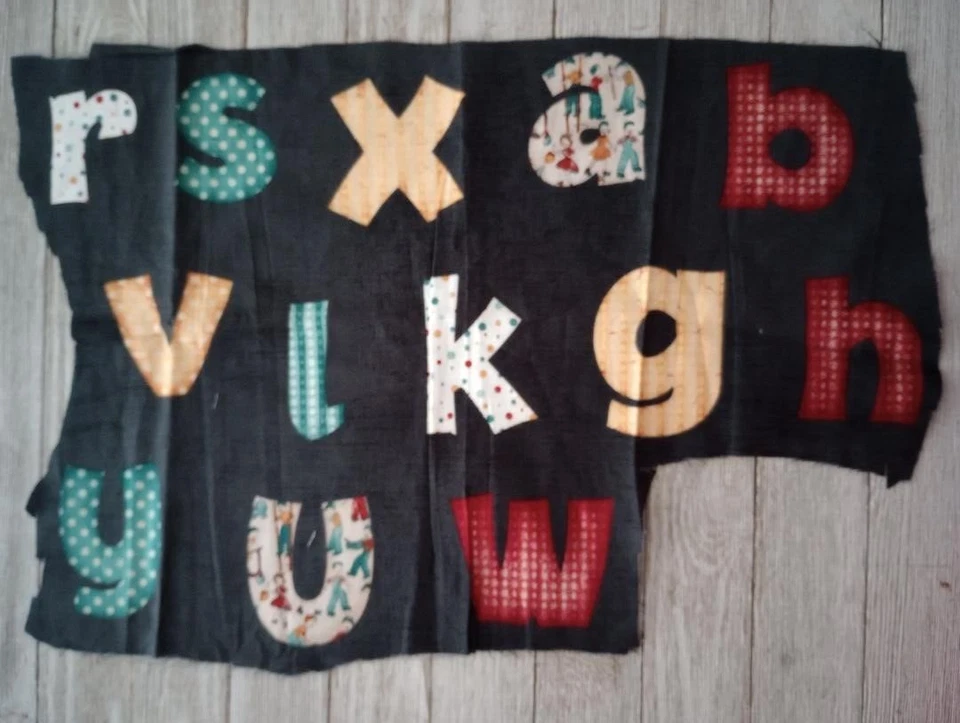 windham vintage alphabet letter fun fabric piece 16 x 7 inch 13 letter new - Image 2 of 2