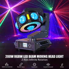 200W 3Axis LED Moving Head Light Beam Laser Stage DMX Spot Disco Bar DJ Lighting