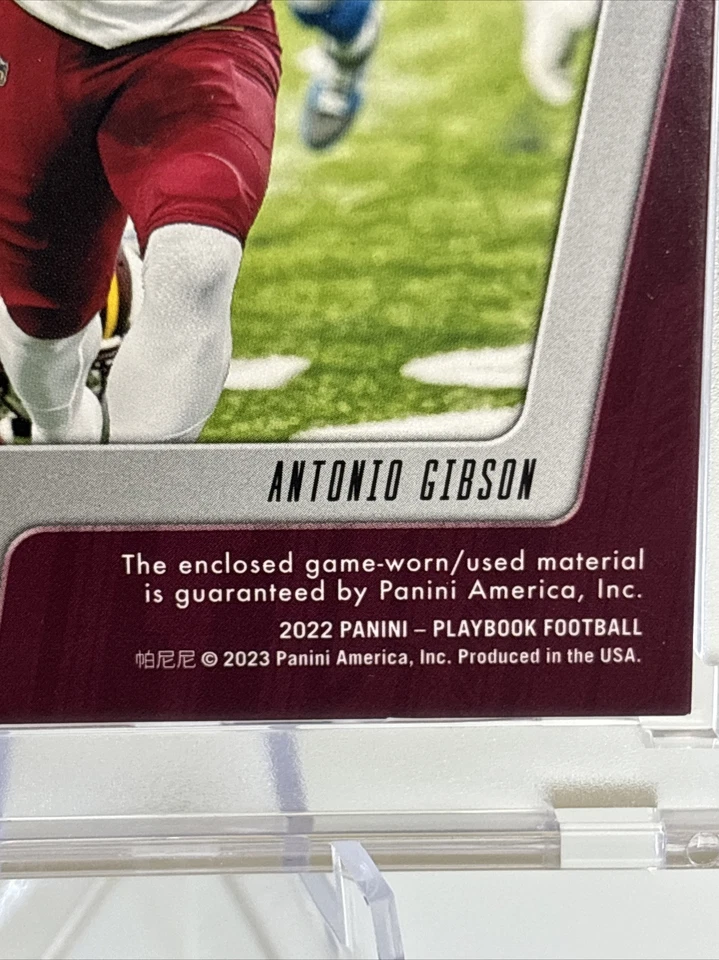 #/49 2022 Panini Playbook Down and Dirty Antonio Gibson #DD-14 GAME USED JERSEY! - Image 4 of 4