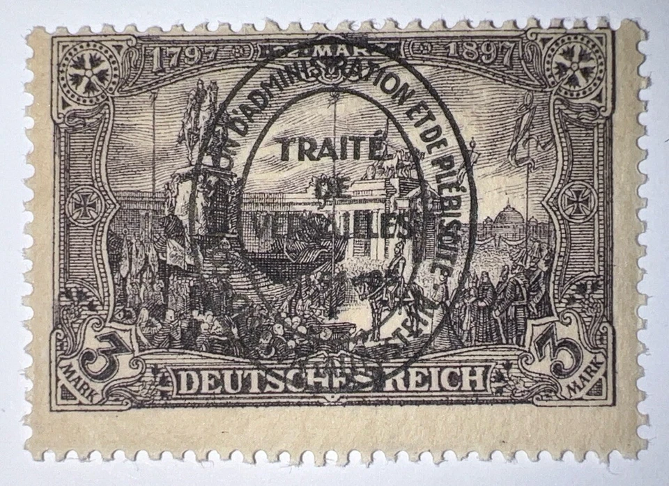 Travelstamps: Germany Treaty of Versailles Allenstein Plebiscite Stamp 3m Moglh - Image 2 of 4