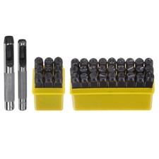 HARFINGTON 36pcs Metal Stamping Kit 5/16" 8mm A-Z, 0-8, " " 5/16", Silver
