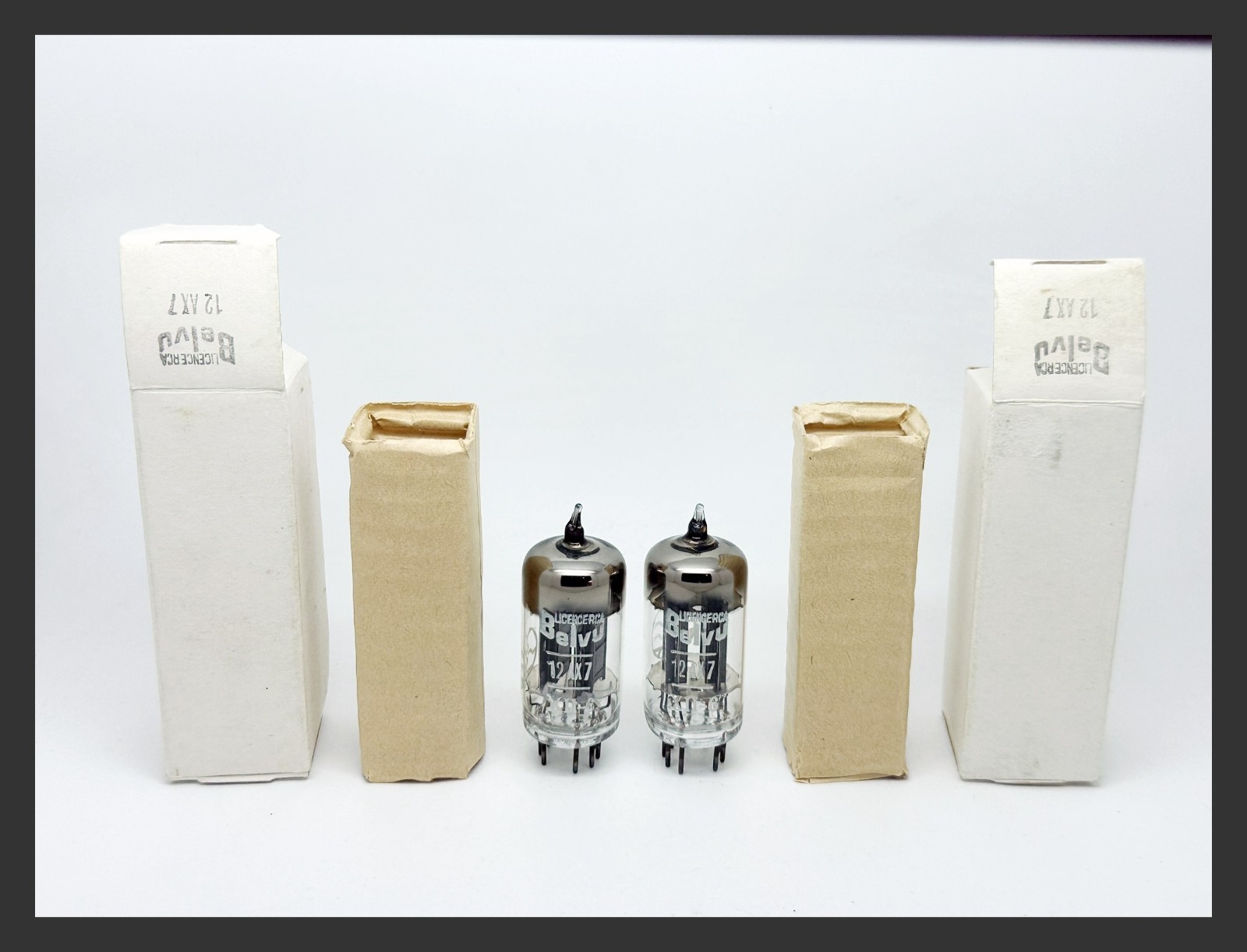 2 x NOS Mazda BELVU 12AX7 ECC83 Test STRONG MATCHED BALANCED Nickel Vacuum Tubes