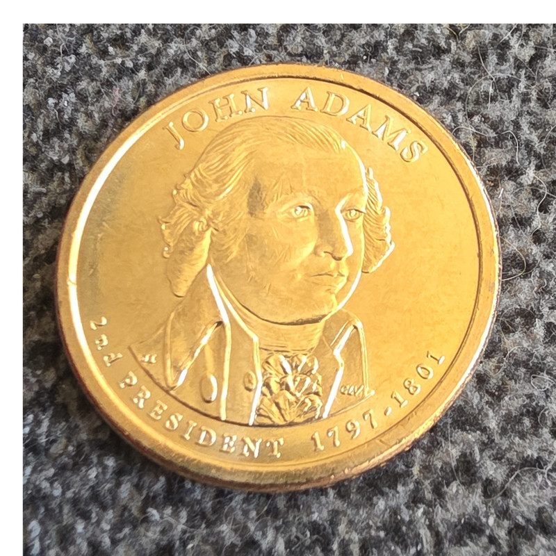 John Adams $1 Presidential Coin 2007 Philadelphia Business Strike