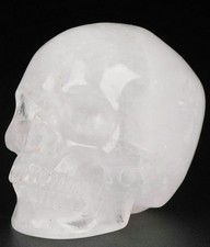 2.0" White Quartz Carved Crystal Skull, Realistic, Crystal Healing